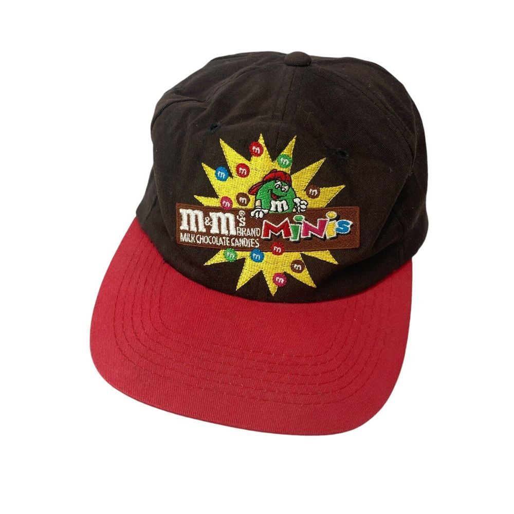 VTG M&MS Minis Milk Chocolate Candies Hat 1997 90s MARS‎ Inc Snapback Cap EUC